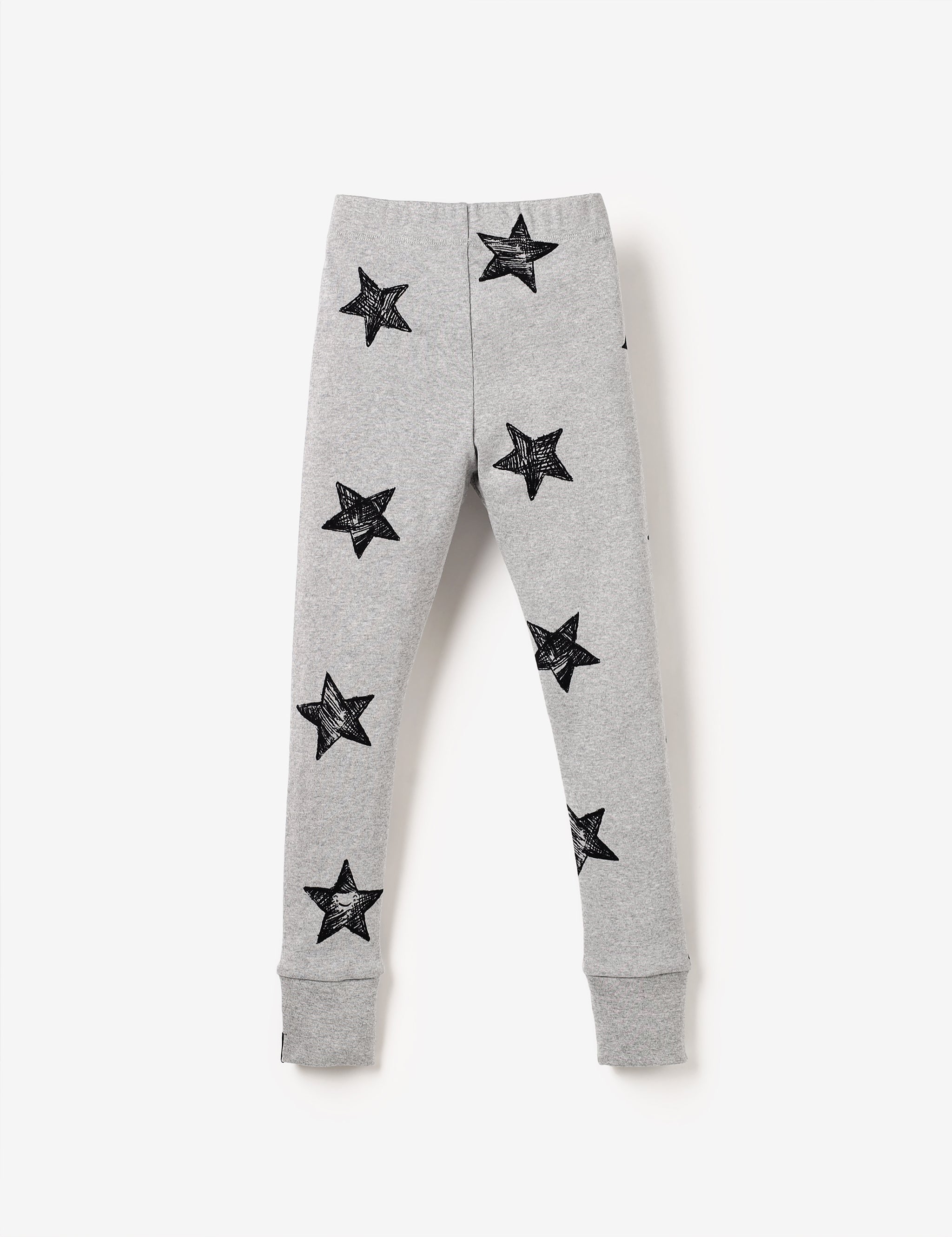 Organic Cosy Rib Leggings - Grey Marl Cute Star