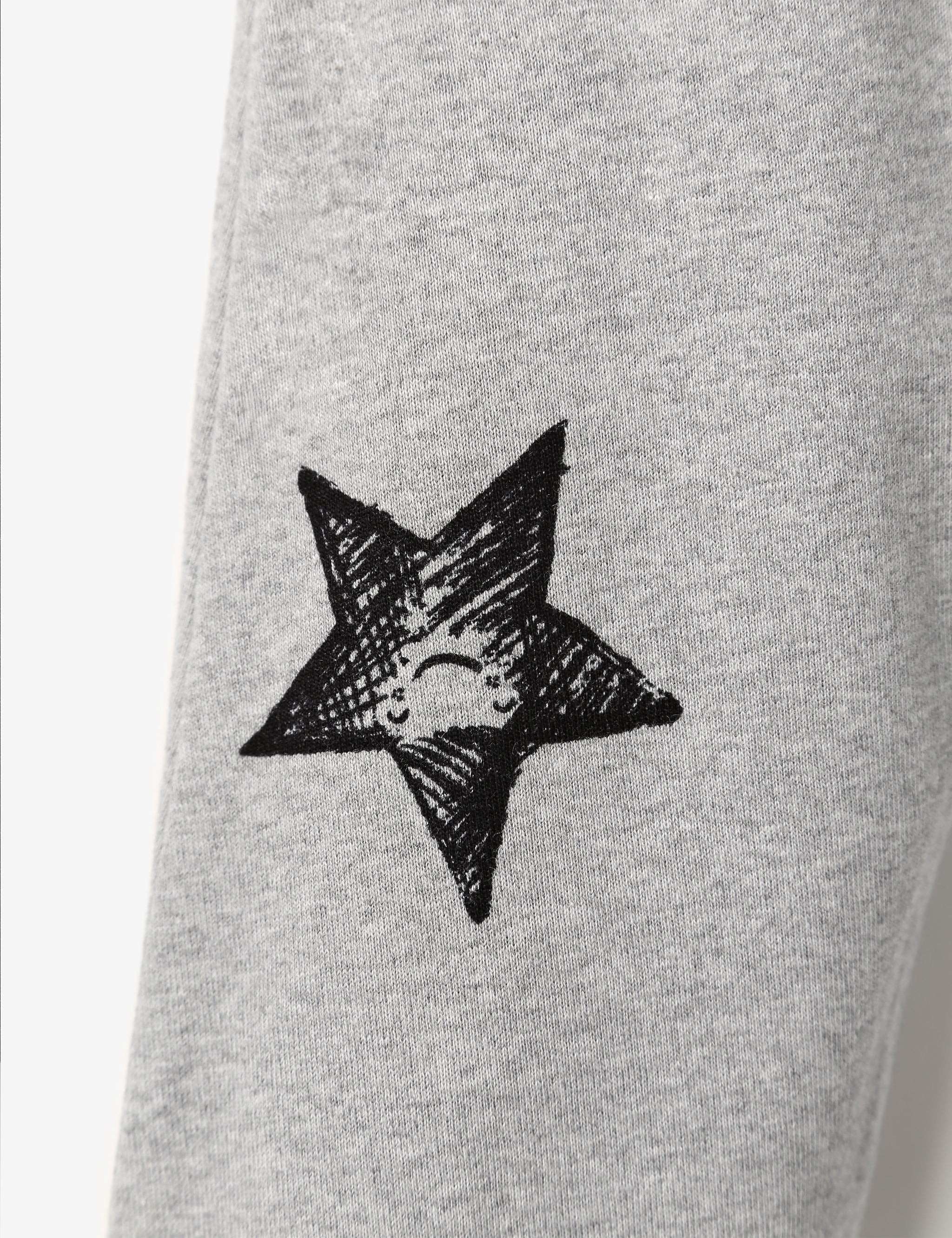 Organic Cosy Rib Leggings - Grey Marl Cute Star