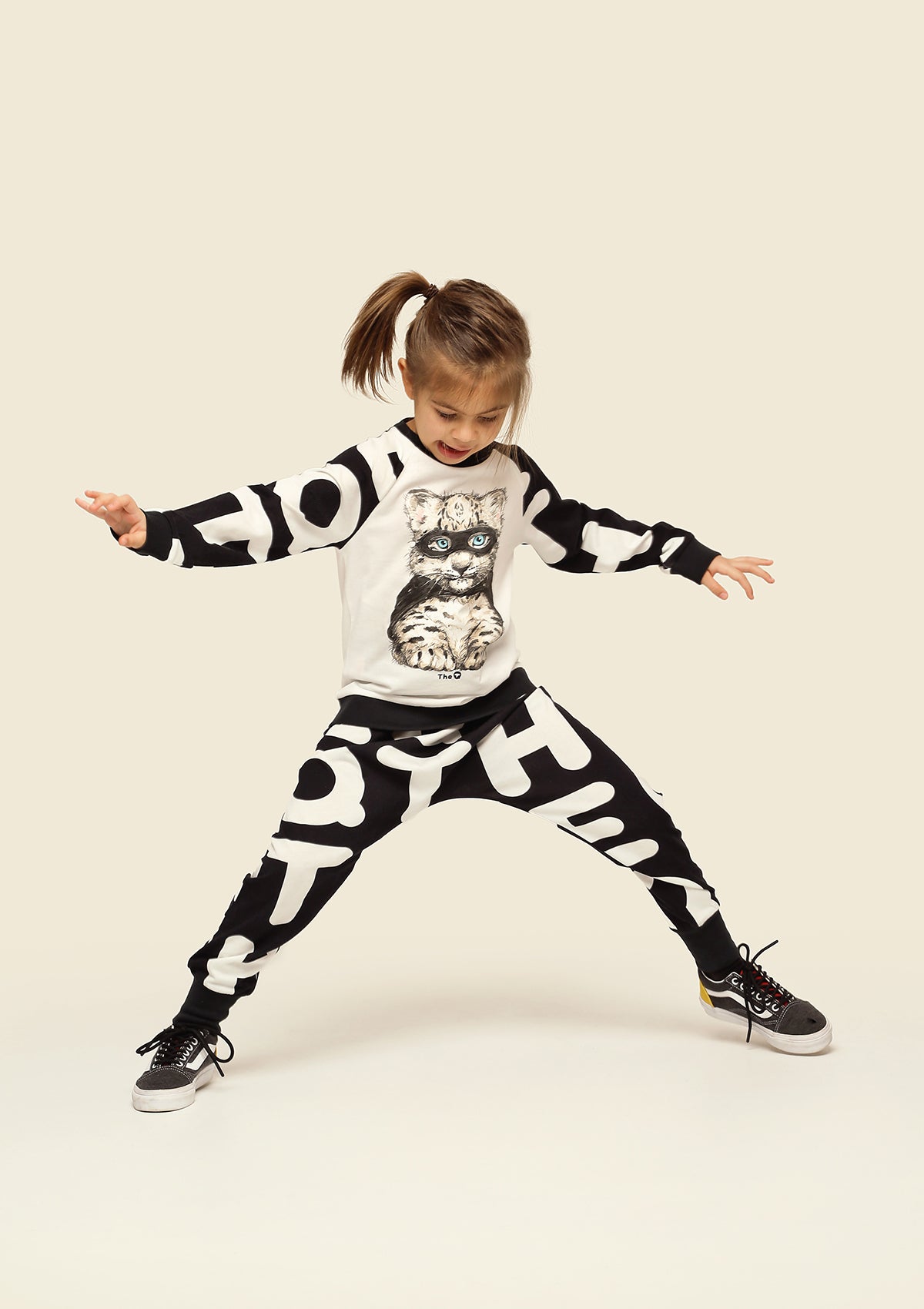 Organic Jersey Joggers - Black White THEQT