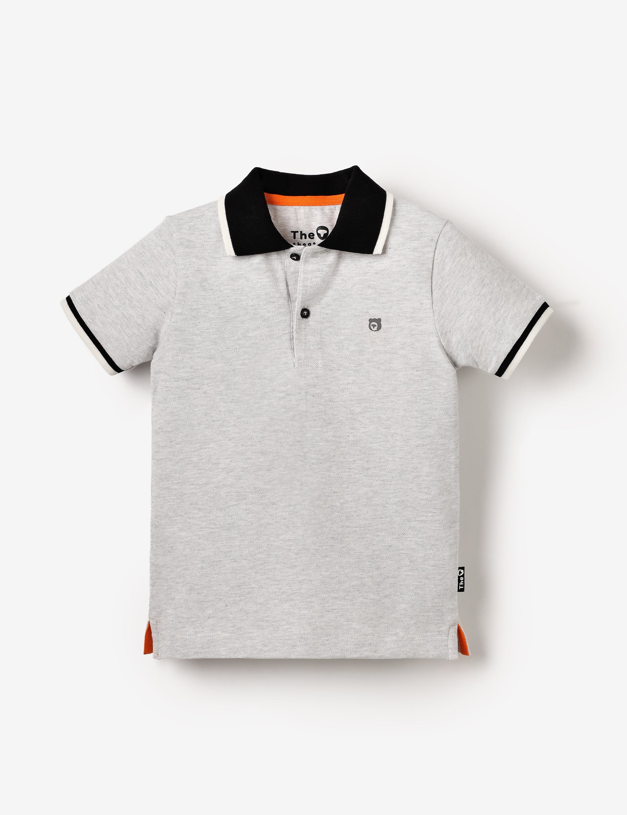 Organic Polo Tee - Grey Marl