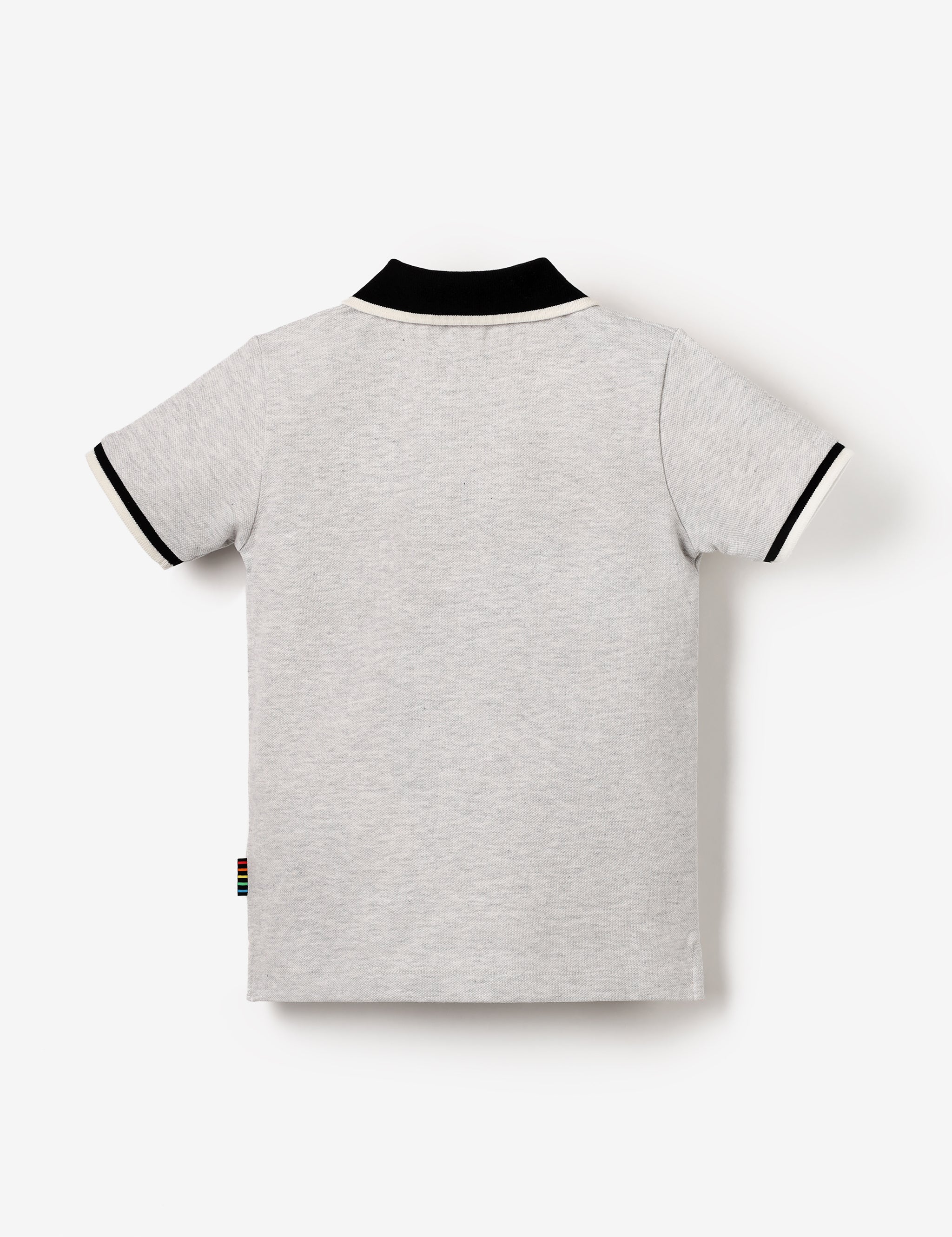 Organic Polo Tee - Grey Marl