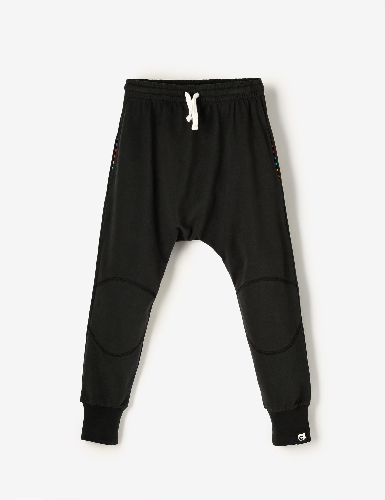 Organic & Sustainable Knee Patch Jersey Joggers in Black