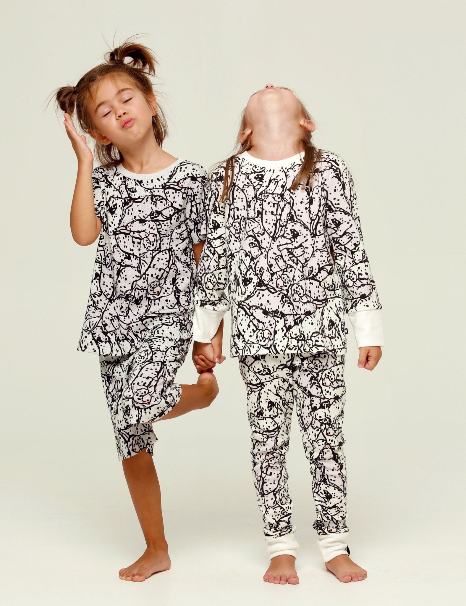 Tee & Shorts Set - Grey Marl Dalmatians - The QT
