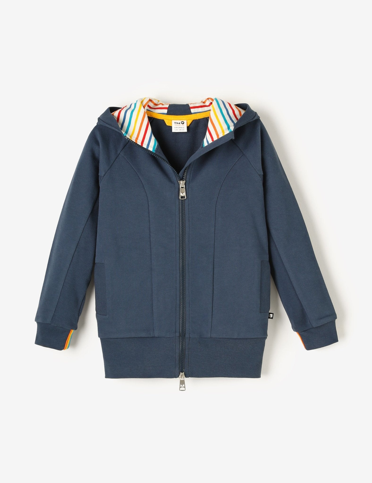 Zip-Up Long Hoodie - Navy - The QT