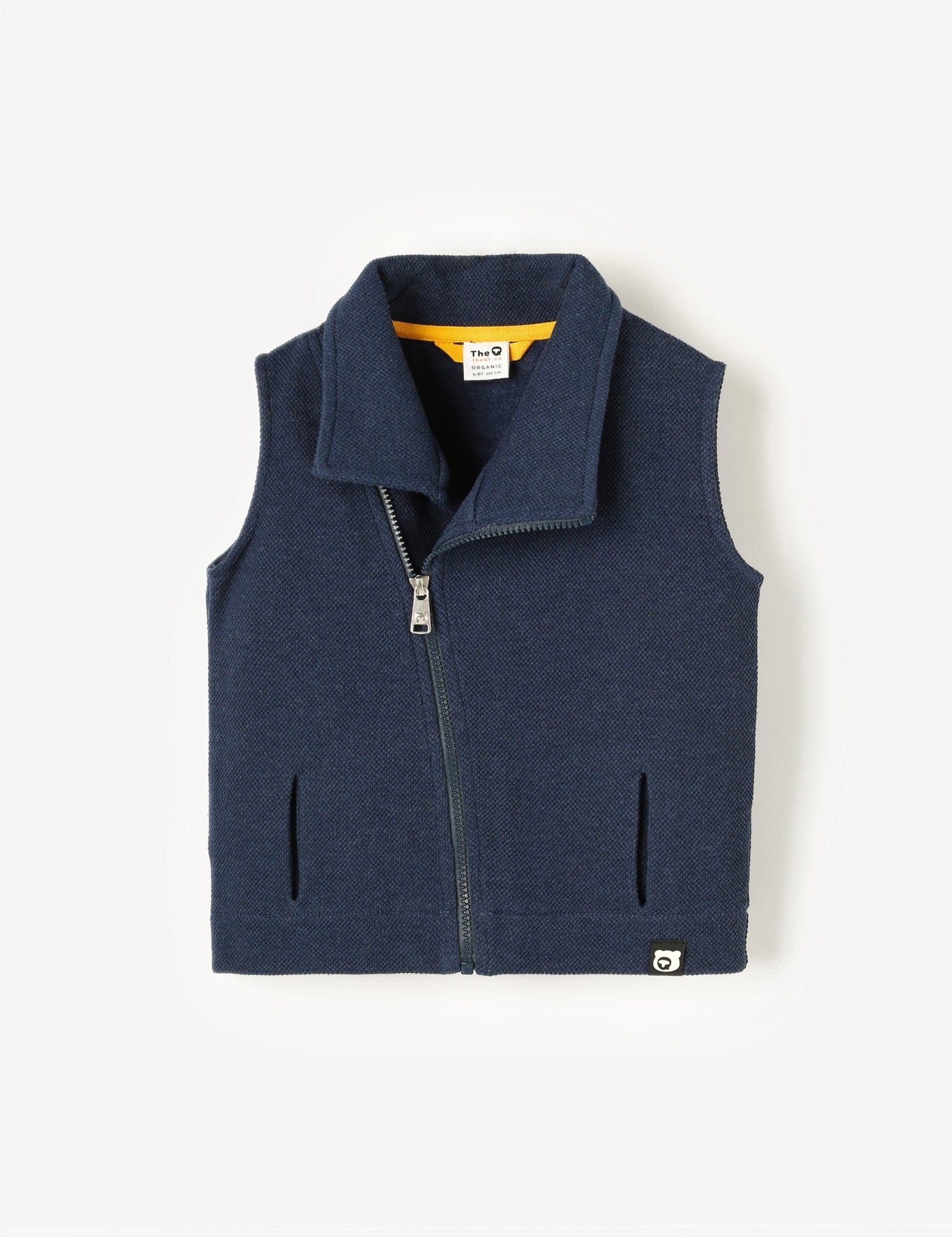 Zip-Up Vest - Denim Marl - The QT