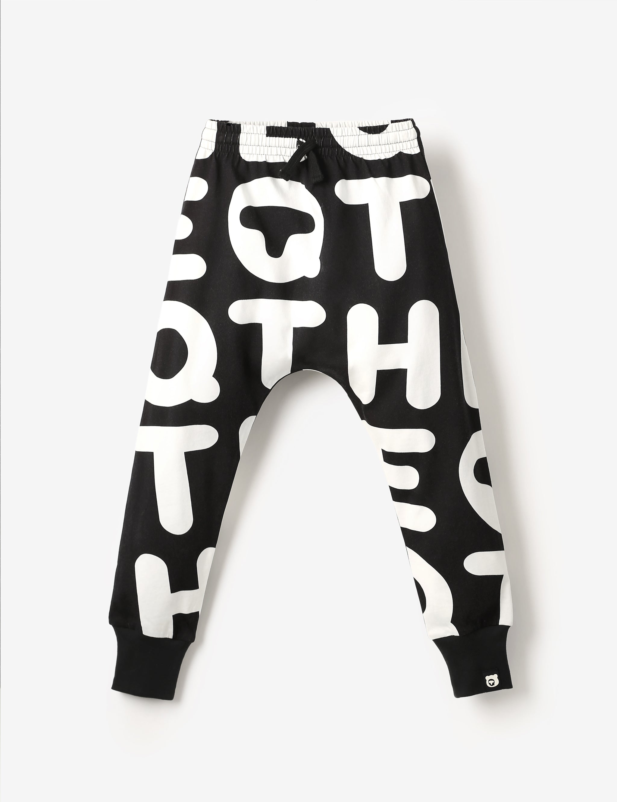 Organic Jersey Joggers - Black White THEQT