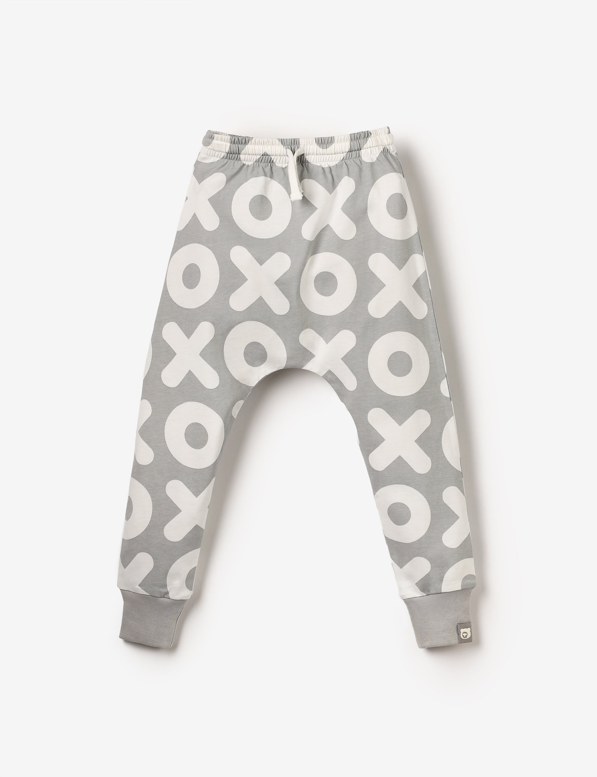 Organic Jersey Joggers - Grey White XOXO