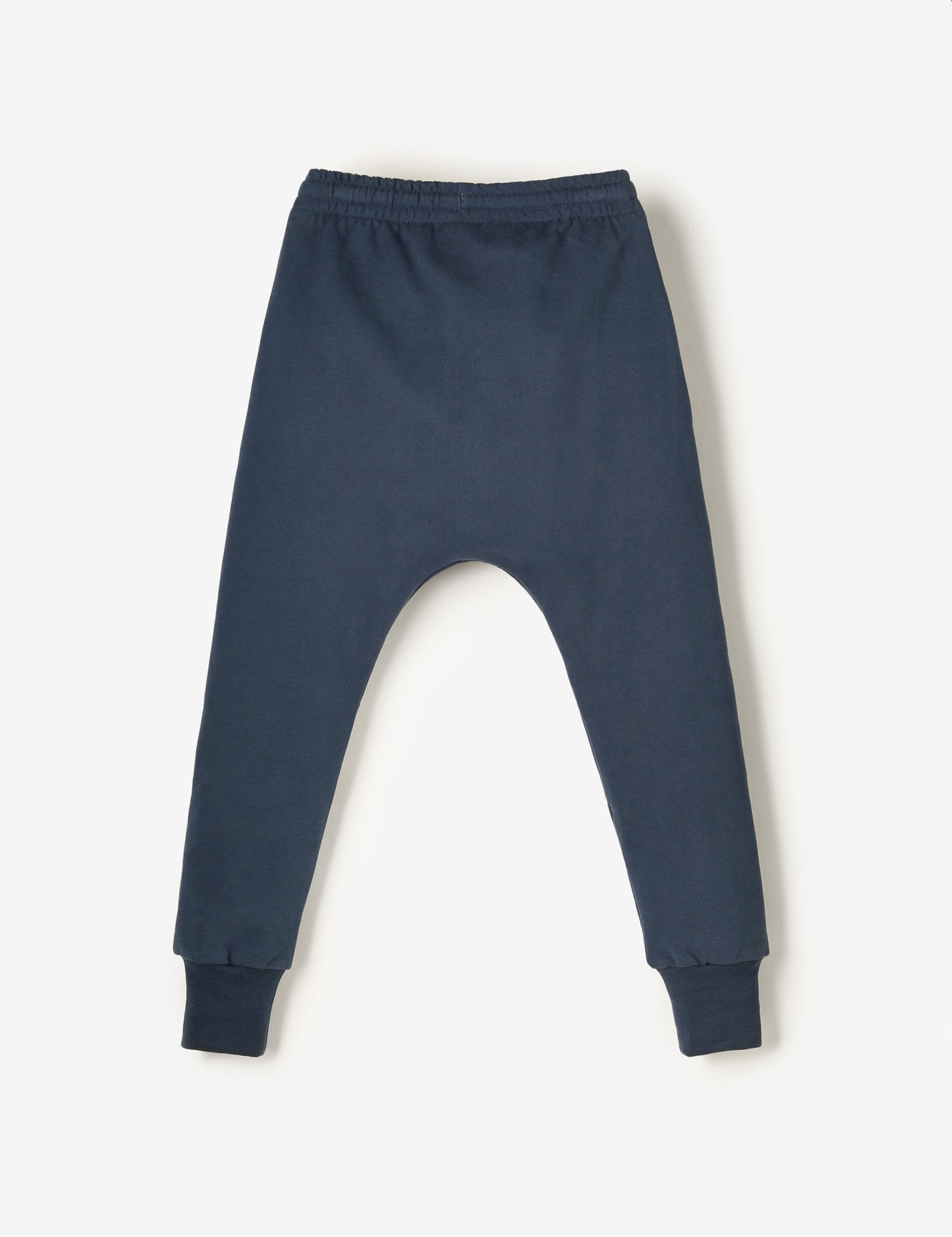 Organic & Sustainable Knee Patch Terry Joggers in Navy Blue