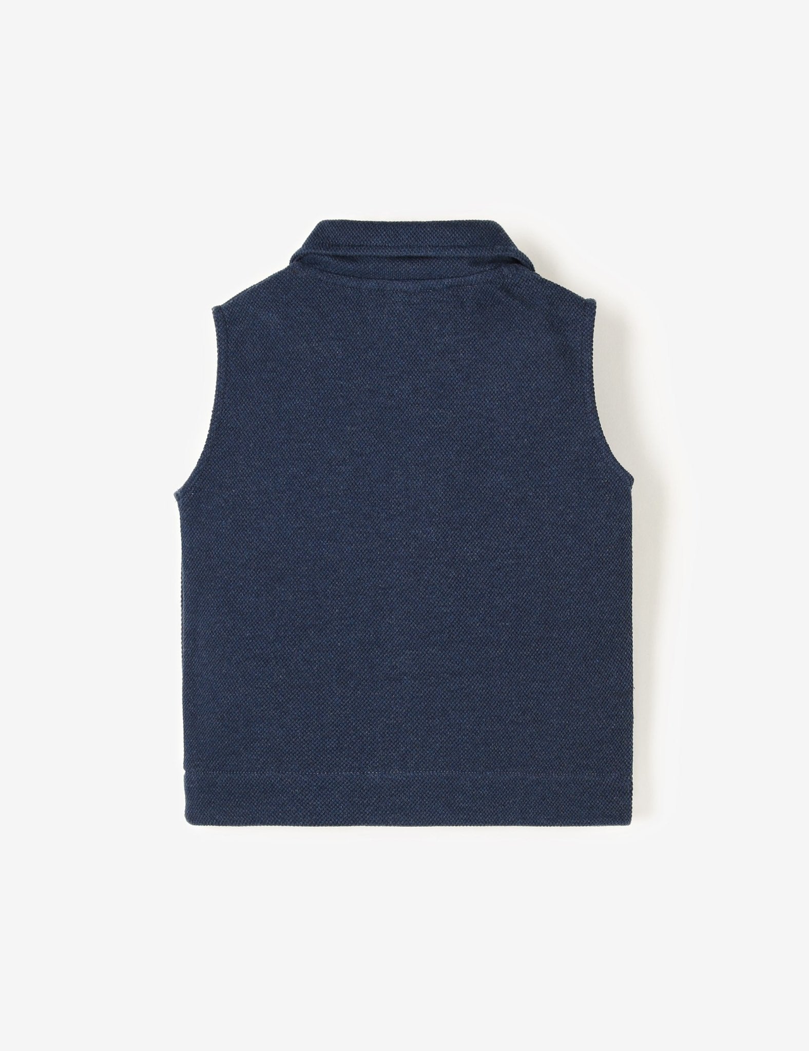 Zip-Up Vest - Denim Marl - The QT